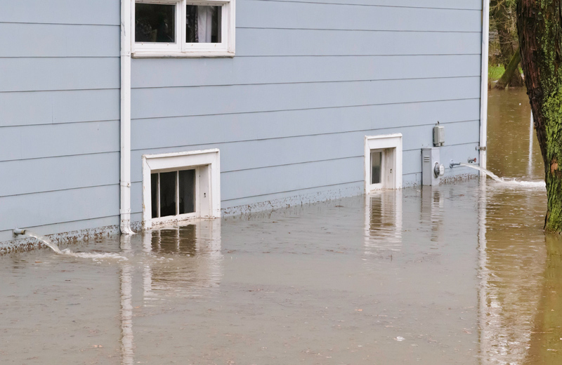 Flooded basement in a Bakersfield home that requires professional water damage restoration services.