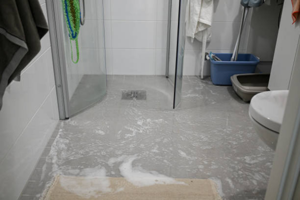 flooded bathroom water damage